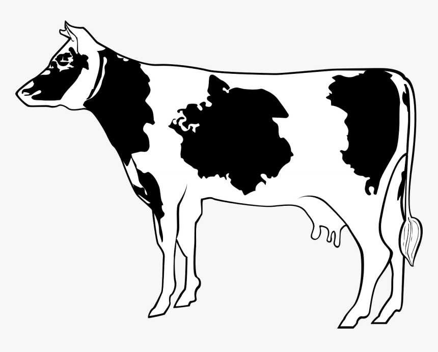 Cow, Livestock, Cattle, Farm, Animal, Beef, Milk - Cartoon Cow Side View, HD Png Download