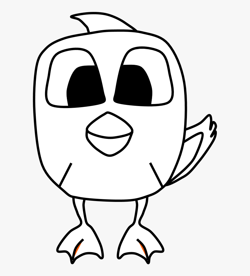 Goose, Big Eyes, Black And White, Cartoon Animal - Cartoon Animal Black And White, HD Png Download
