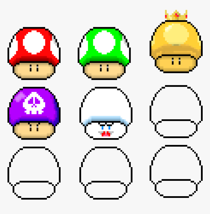 Super Mario Mushrooms, HD Png Download