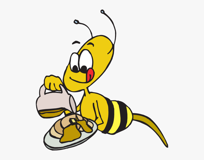 Bee Eating Honey Cartoon, HD Png Download