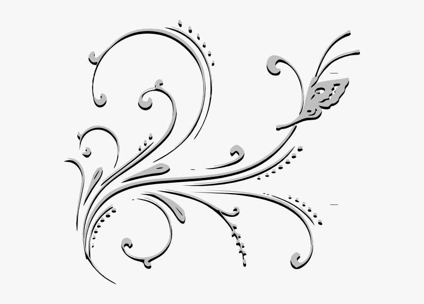 Banner Black And White Clip Art At Clker Com Vector - Black And White Clip Art Flowers, HD Png Download