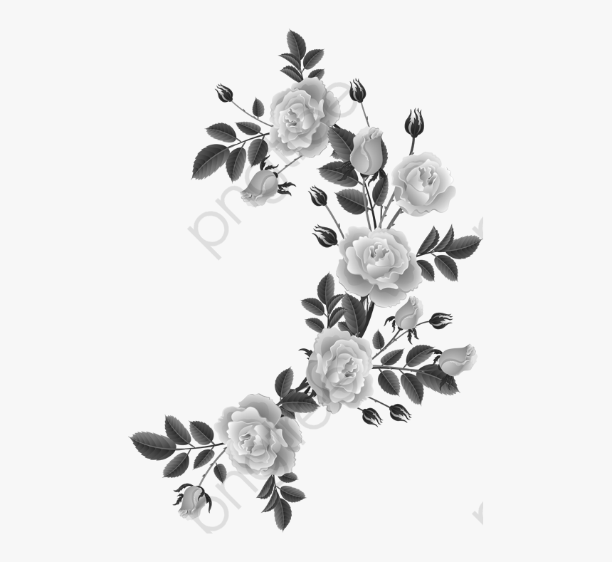 Border Flower Png Transparent - Shabby Chic Flower Png, Png Download