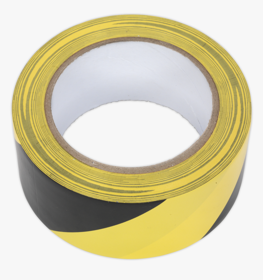 Hazard Warning Tape 50mm X 33mtr Black/yellow Sealey - Circle, HD Png Download