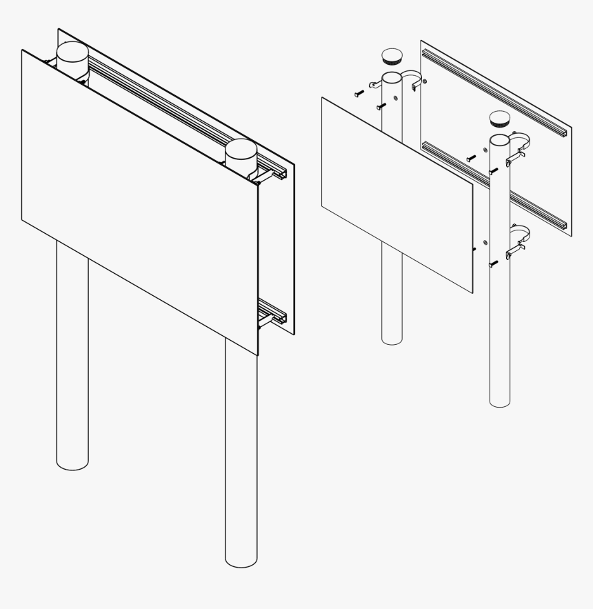 Double Sided Post Sign, HD Png Download