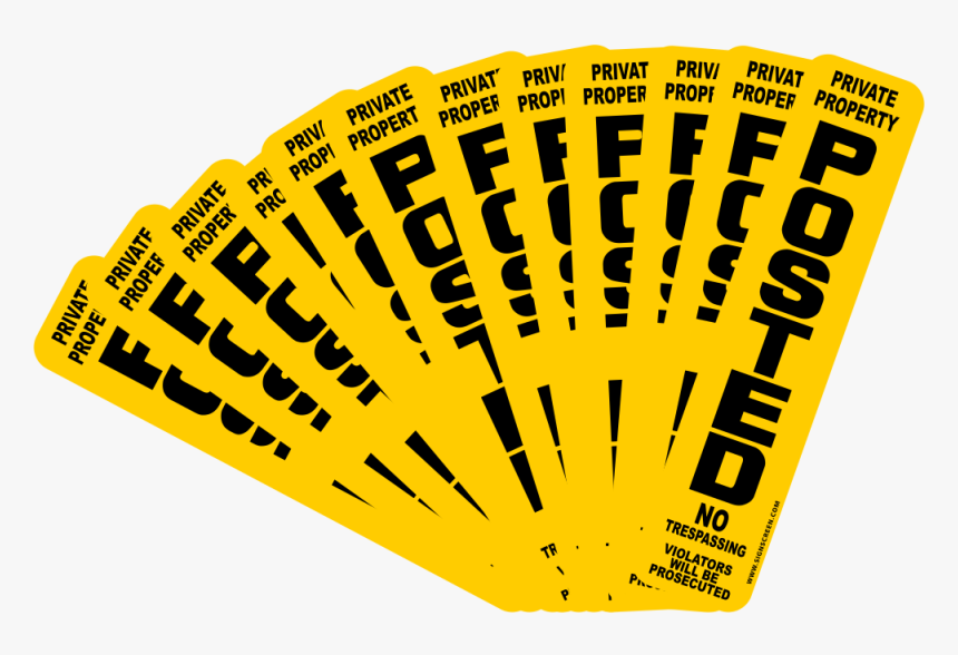 T Post No Trespassing Signs, HD Png Download