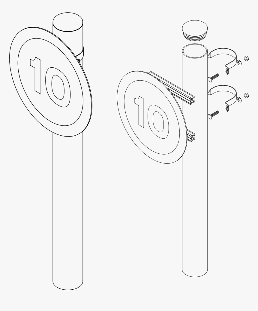 Traffic Post Mounted Signage, HD Png Download