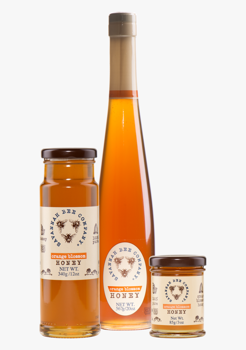 Orange Blossom Honey - Glass Bottle, HD Png Download