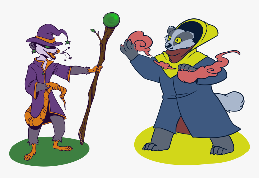 Opossum Witch N Badger Warlock - Cartoon, HD Png Download