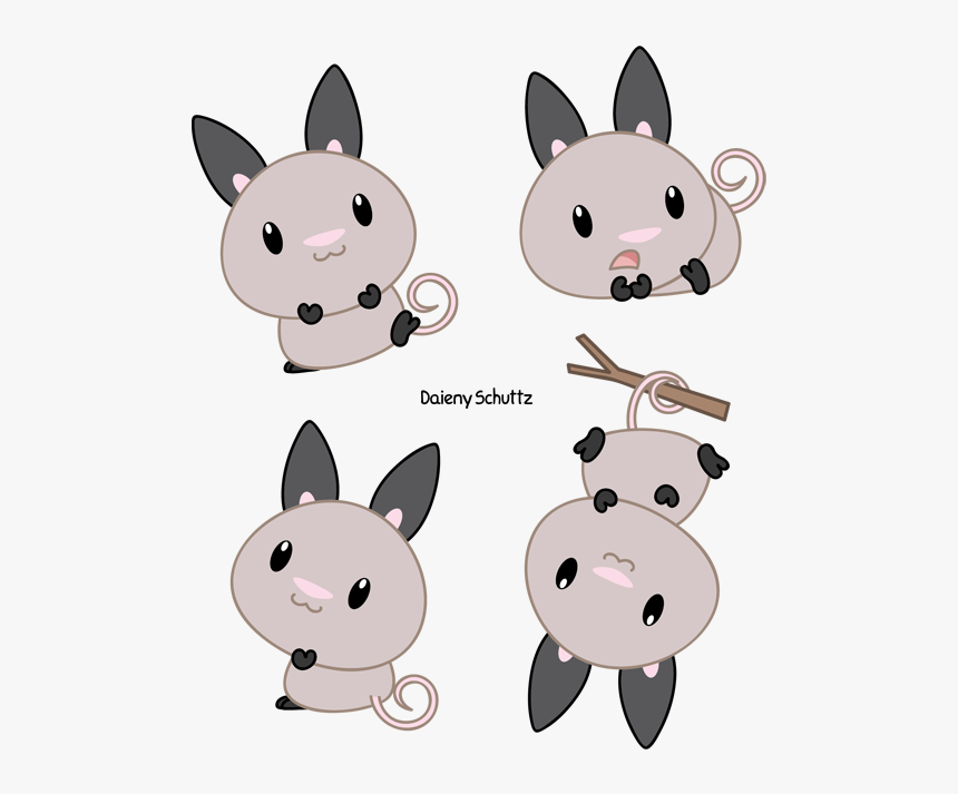 Chibi Big-eared Opossum By Daieny - Chibi Animals, HD Png Download