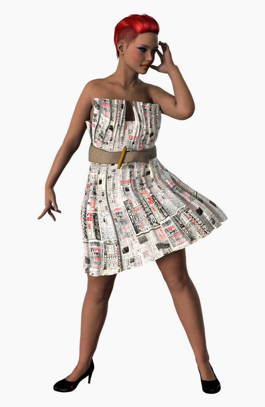 Woman Newspaper Paper Free Photo - Girl, HD Png Download