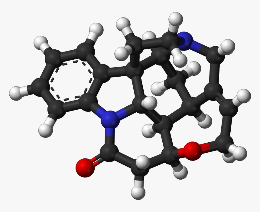 Famous Molecules - Strychnine Ball And Stick, HD Png Download