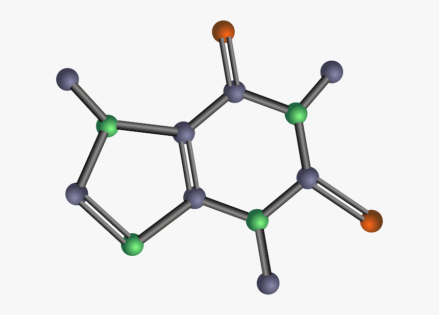 Molecular Structure Png Transparent Picture - Caffeine Molecule Clipart, Png Download