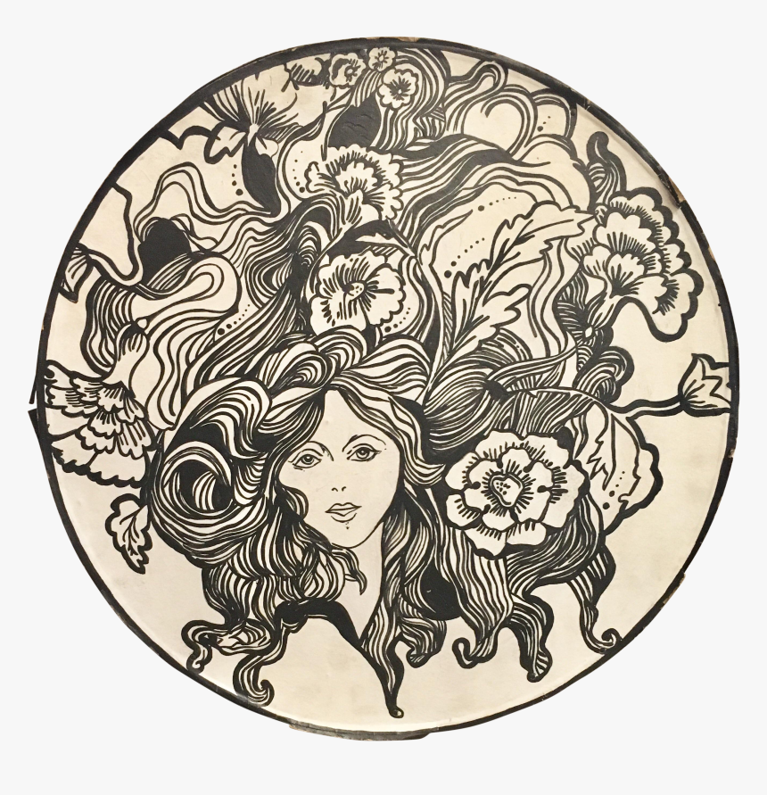 Clip Art S Face Round Painting - Face Art Nouveau Png, Transparent Png