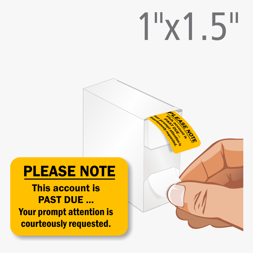 This Account Is Past Due Labels Dispenser - Hand, HD Png Download