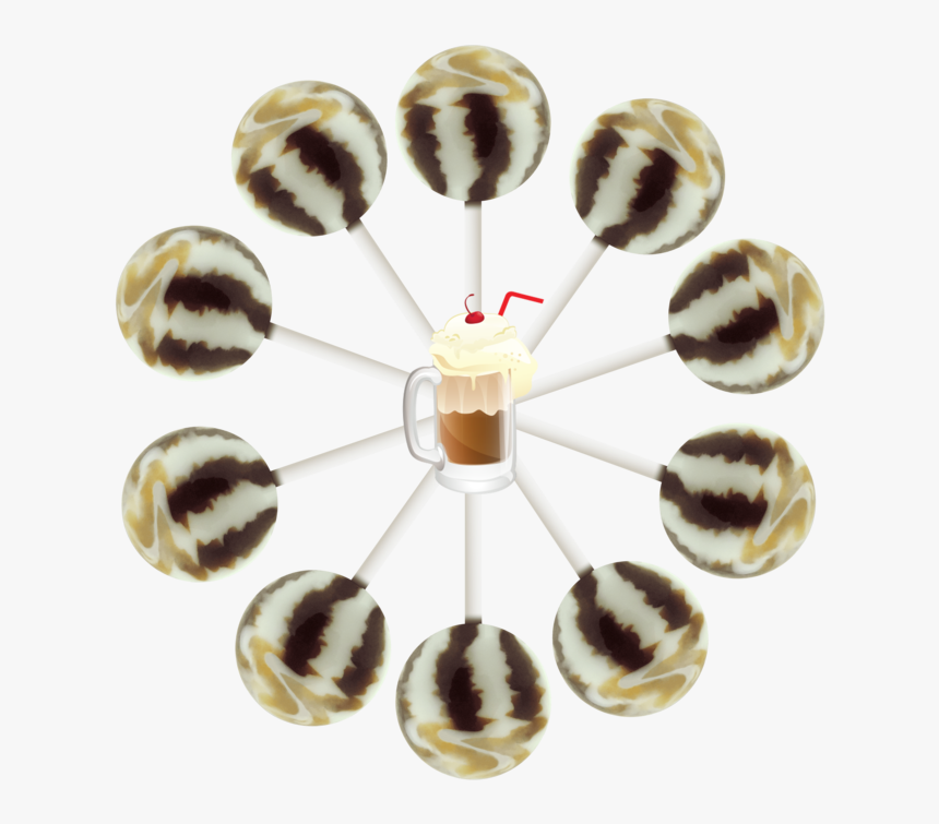 Root Beer Float Cream Swirl Lollipop Bag - Dots In A Circle, HD Png Download
