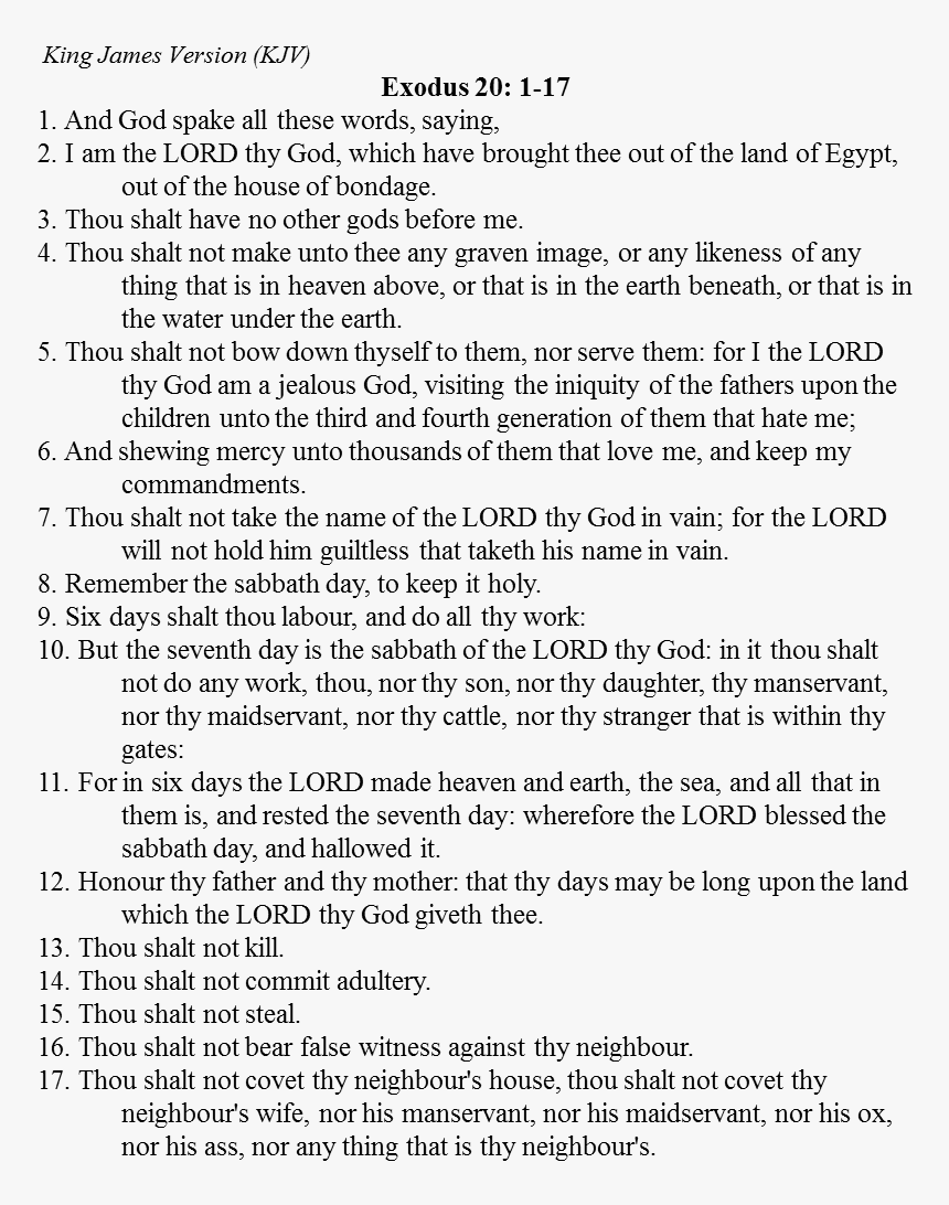 Ten Commandments Kjv Only, HD Png Download