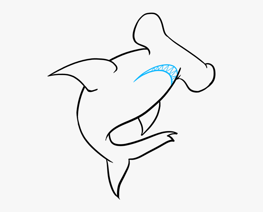 How To Draw Hammerhead Shark - Hammerhead Shark Drawing, HD Png Download