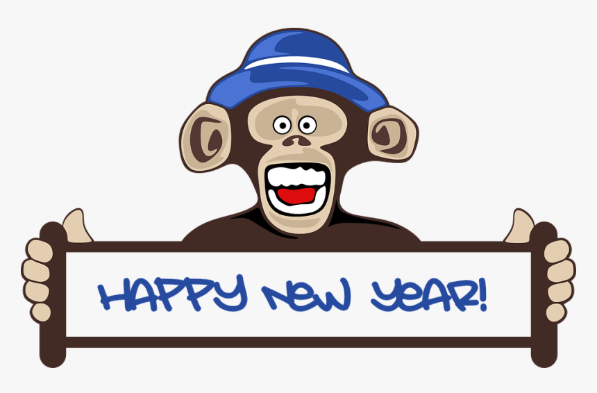 Monkey, Funny Monkey, New Year, Animal, Cute, Holiday - Monkey New Year 2019, HD Png Download