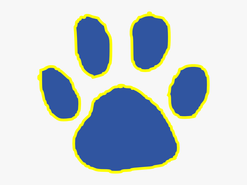 Paw Print Blue And Gold , Png Download - Blue Tiger Paw Print, Transparent Png