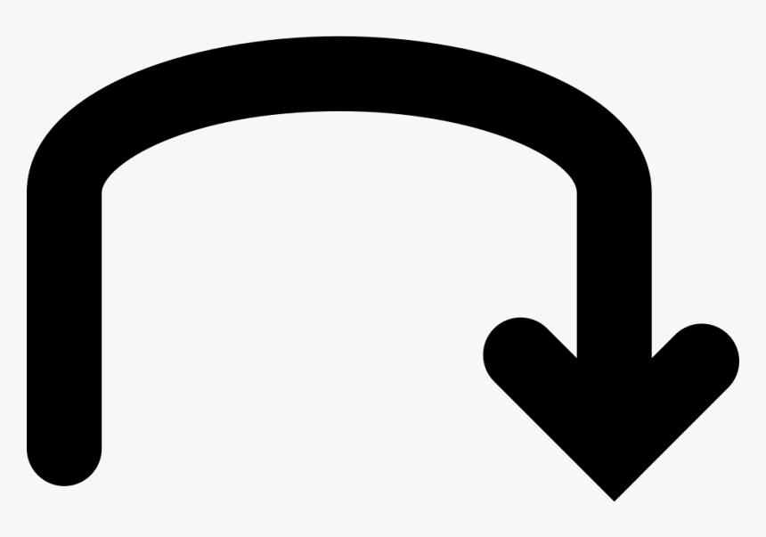 Arrow Curved Down - Heart, HD Png Download
