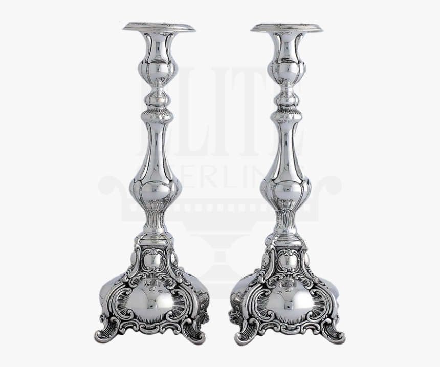 Close Ben Yehudah Silver Candlestick Set - Antique, HD Png Download