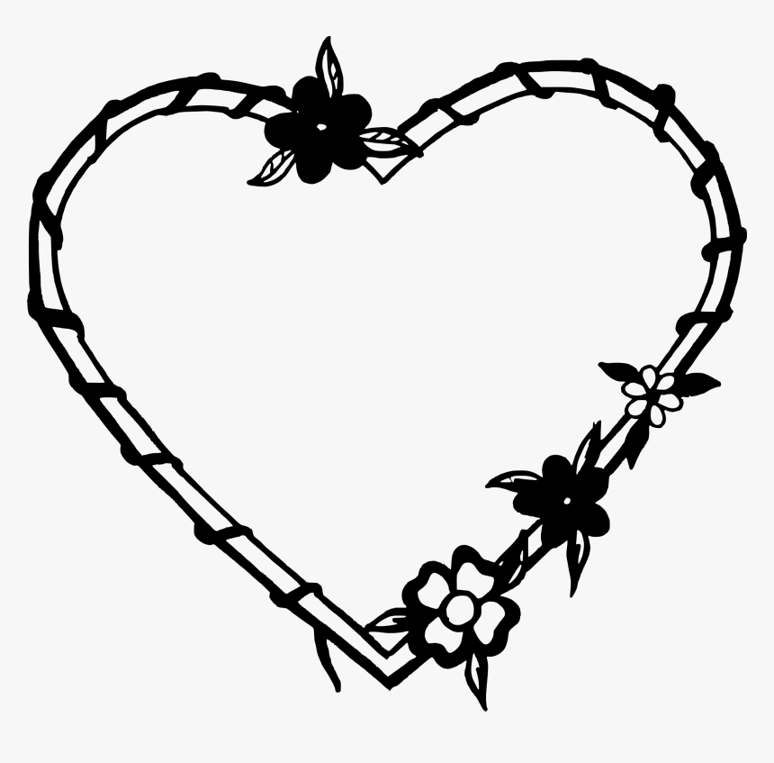 Heart Png Flower Black, Transparent Png