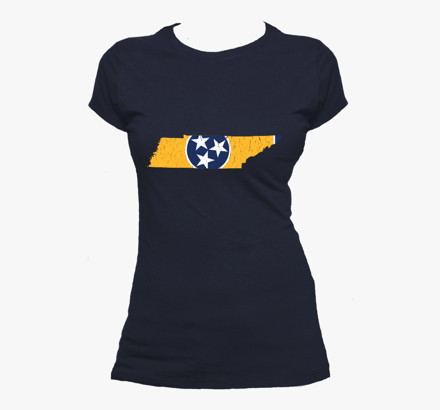 Tennessee Flag State Outline Yellow Womens Short Sleeve - Nerd Girl Shirts, HD Png Download