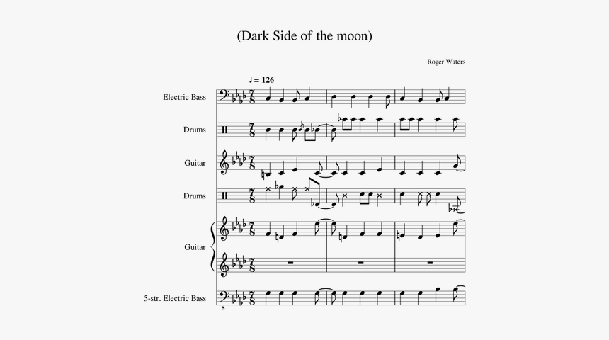 Dark Side Of The Moon Sheet Music, HD Png Download