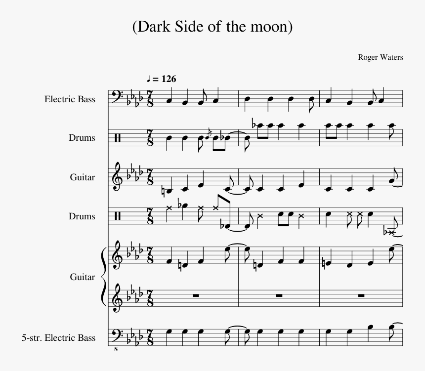 Dark Side Of The Moon Sheet Music, HD Png Download