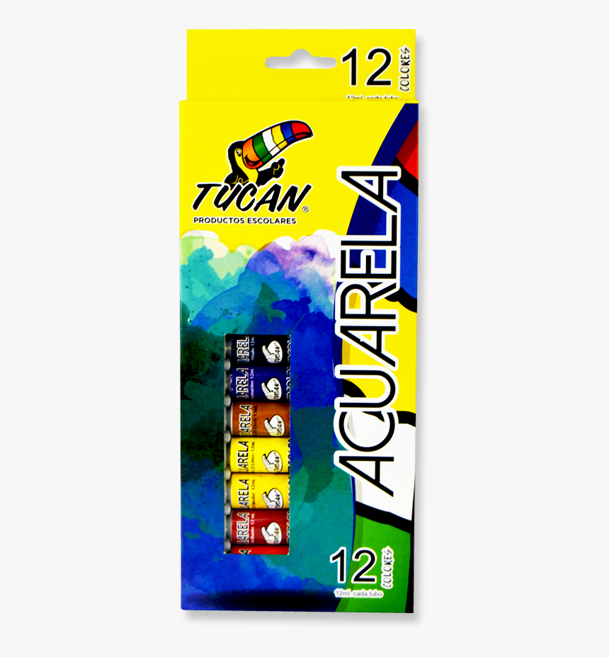 Acuarela En Tubo 12 Ml 12 Colores 
 Title Acuarela - Graphic Design, HD Png Download