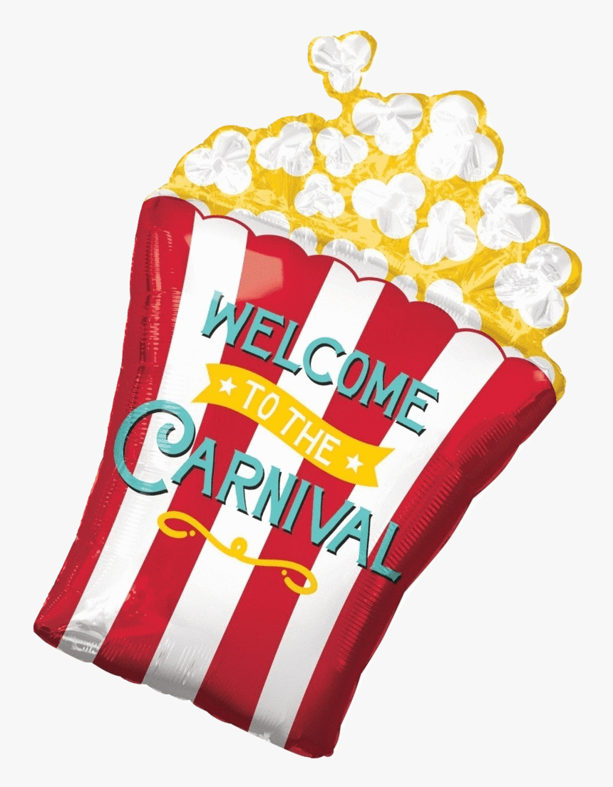 Bucket Of Popcorn Balloon - Circus Balloon, HD Png Download