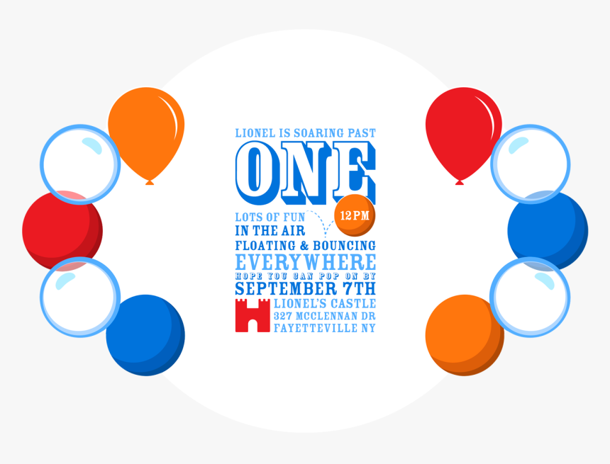 Boy Balloon Birthday Invitations, HD Png Download