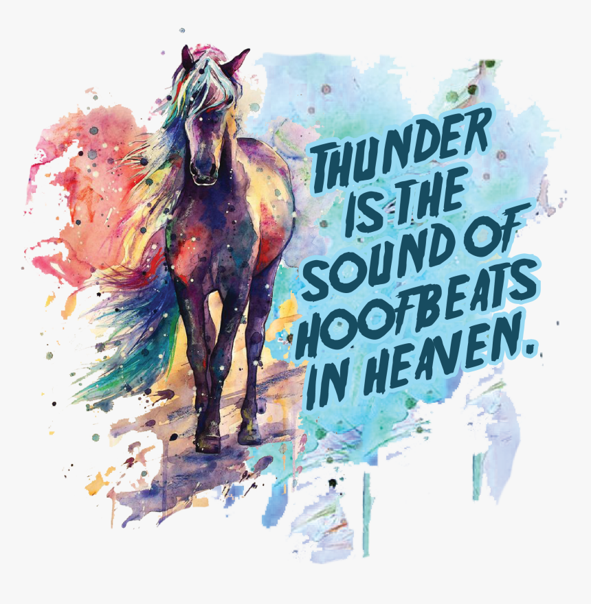 Caballos En Acuarela , Png Download - Mane, Transparent Png