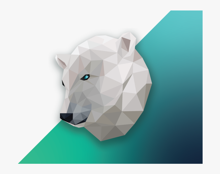 Poly Art Polar Bear Vector Artwork Vector Art Graphic - Fox, HD Png Download