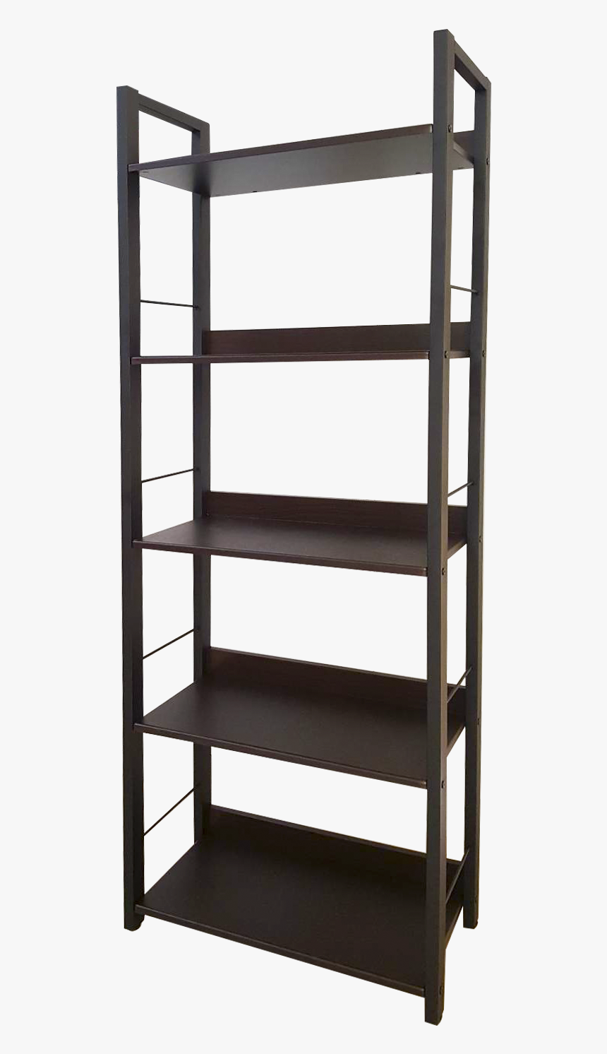 5 Tier Classic Metal And Wood Bookcase - Furniture Of America Calitri 5-tier Ladder Bookcase, HD Png Download