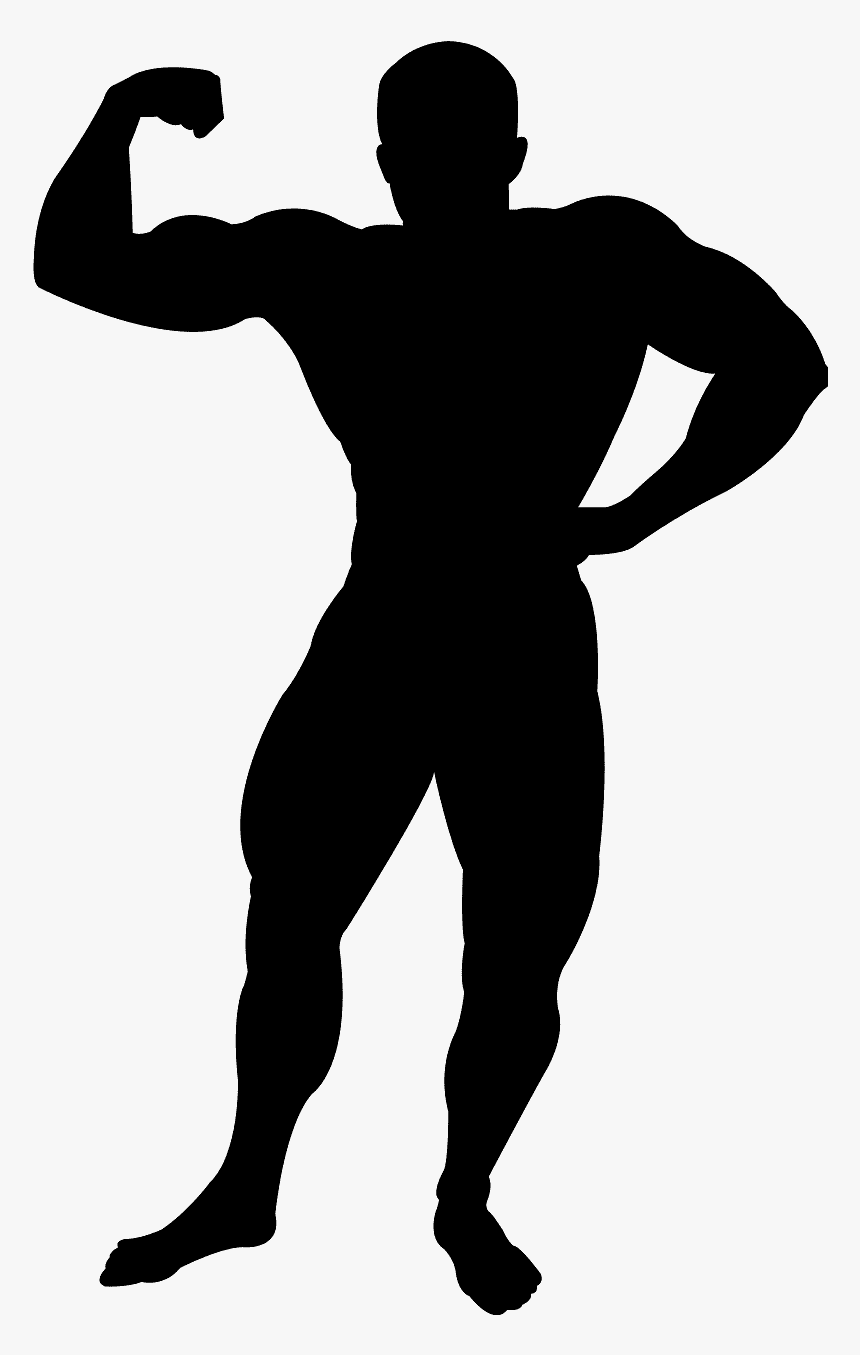 Muscle Man Silhouette Clipart, HD Png Download