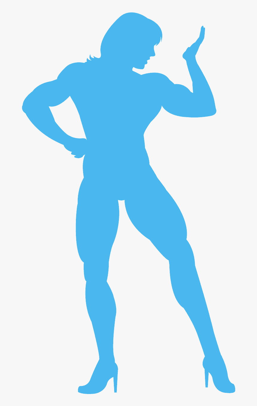 Female Bodybuilder Silhouette, HD Png Download