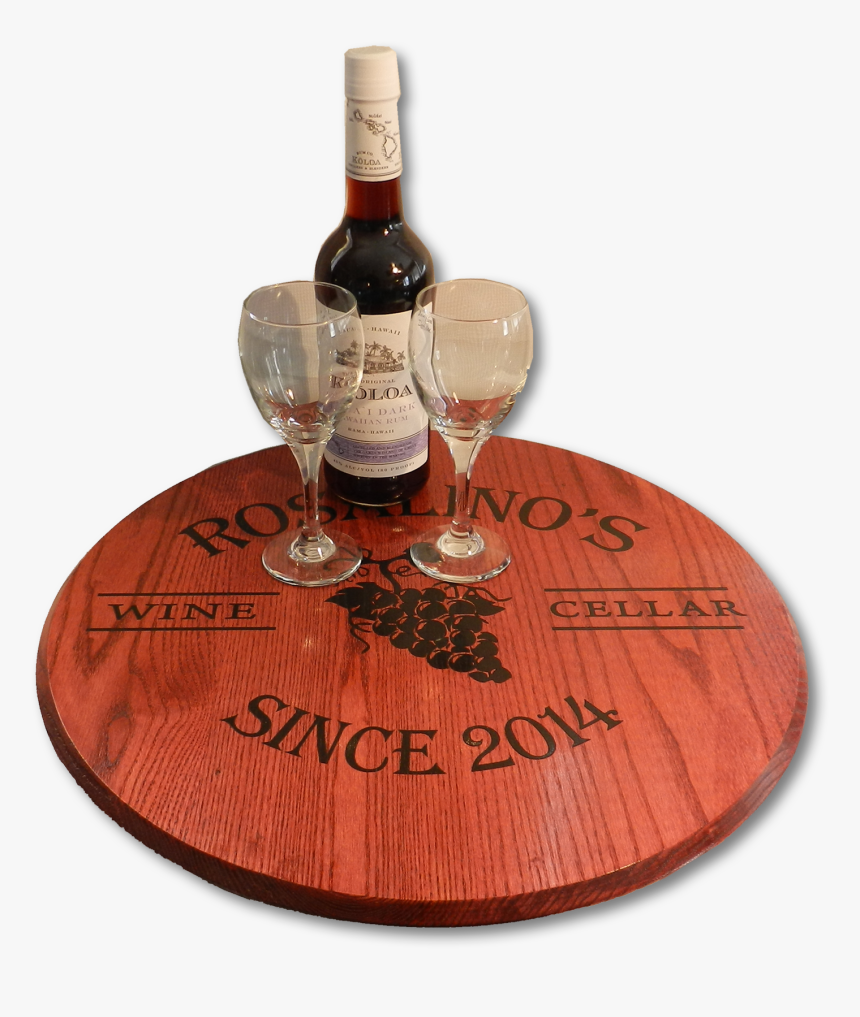 Personalized Wine Cellar Wine Barrel Head Lazy Susan - Champagne, HD Png Download