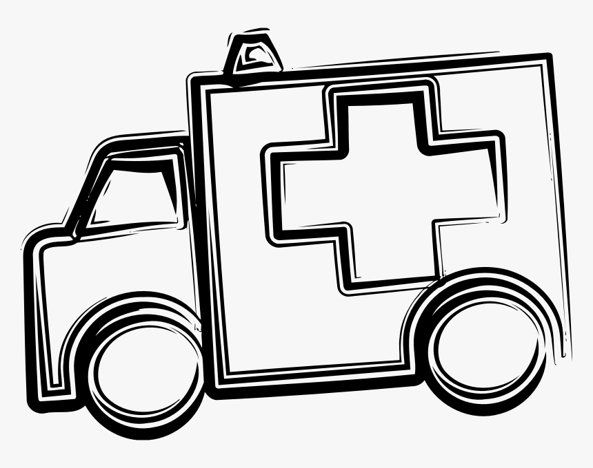 Sketched Ambulance - Ambulance, HD Png Download