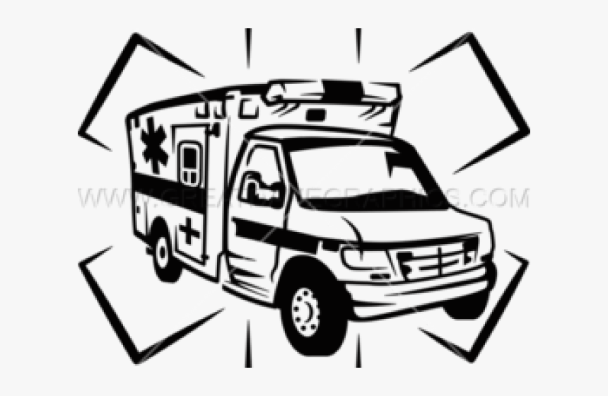 Ambulance Clipart Line Drawing, HD Png Download