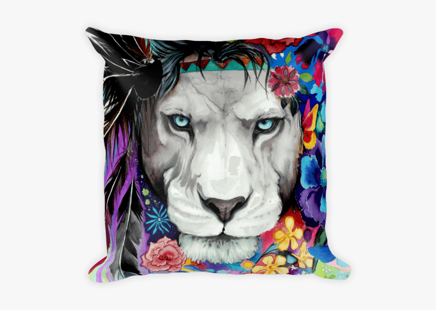 Throw Pillows Electro Threads - Colorful Lion Lion Art, HD Png Download