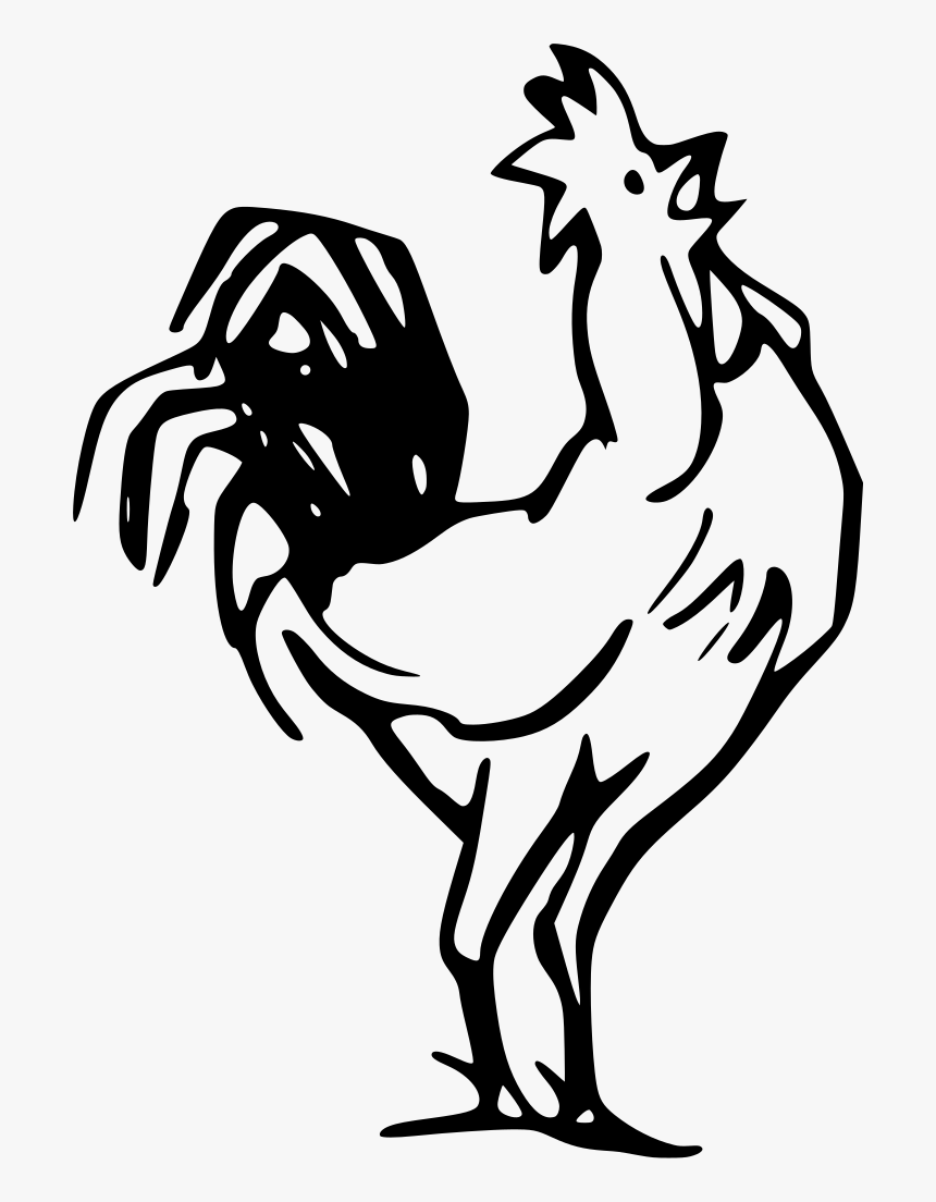 Transparent Rooster White Png - Rooster Clip Art Black And White, Png Download
