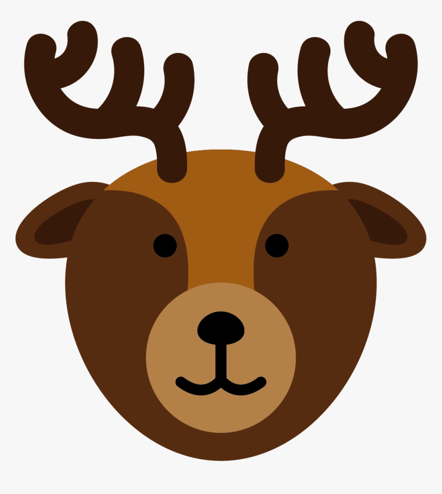 Graphic Free Library Silhouette Illustration Stag Deer - Reindeer Cartoon Face Clipart, HD Png Download