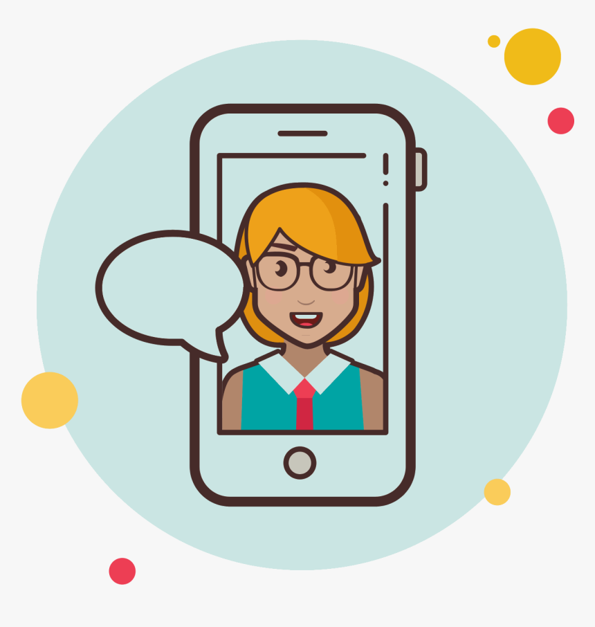Short Blond Girl Messaging Icon - Icon Png Llamada Telefonica, Transparent Png