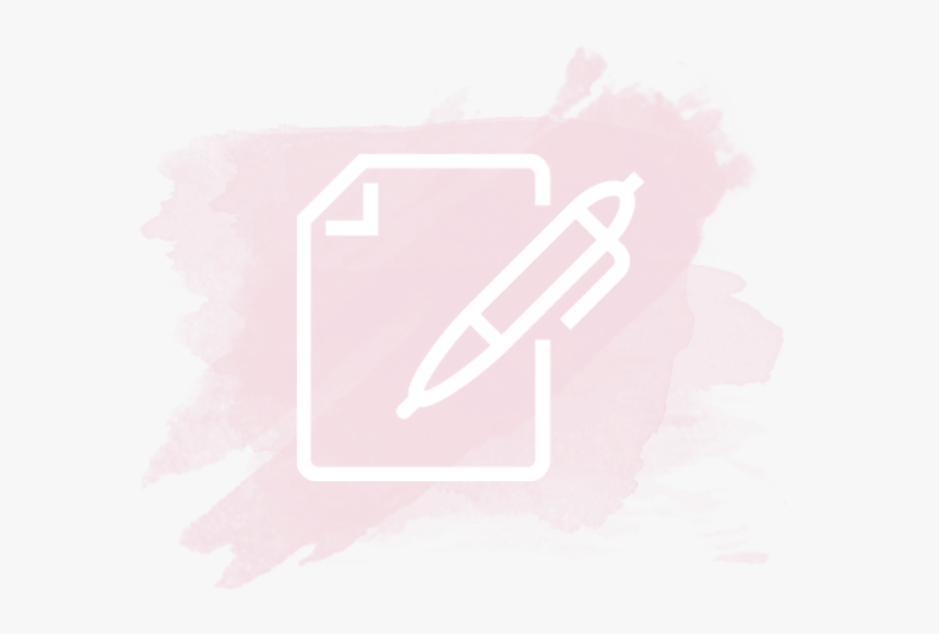 The Outline Of A White Sheet Of Paper And A Pen On - Graphic Design, HD Png Download