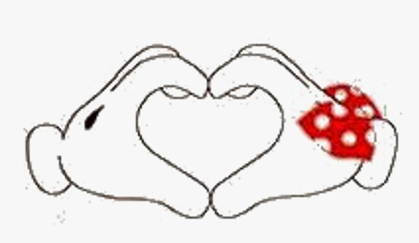Mickey Hands Heart - Line Art, HD Png Download
