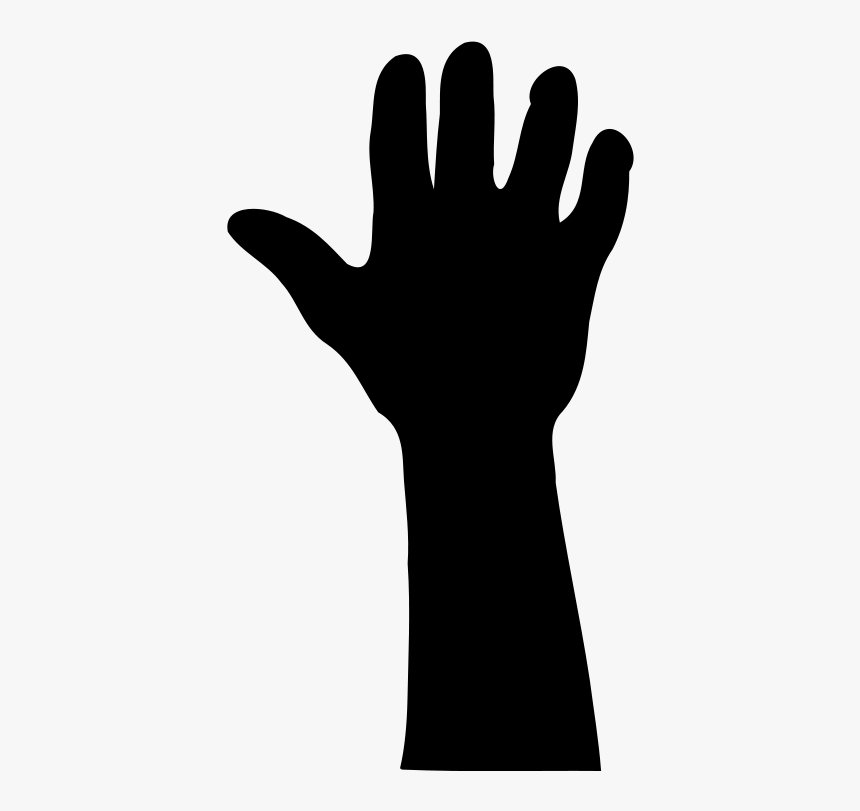 Heart Hands Silhouette At - Hand Raised Clipart, HD Png Download