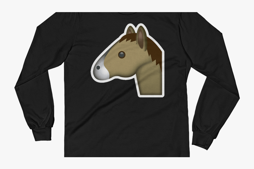 Men S Emoji Long Sleeve T Shirt Horse Face Just Emoji - Dexter Gordon T Shirt, HD Png Download