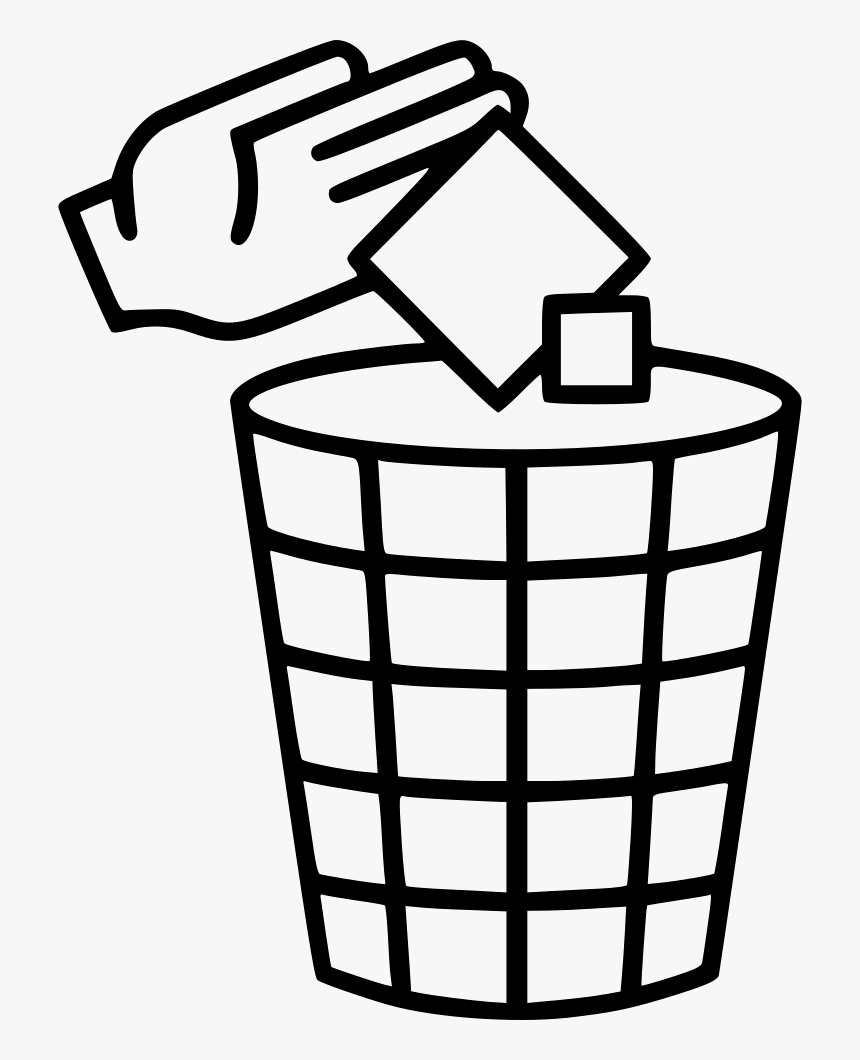 Put Paper In Dustbin Clipart , Png Download - Black And White Clipart Put, Transparent Png