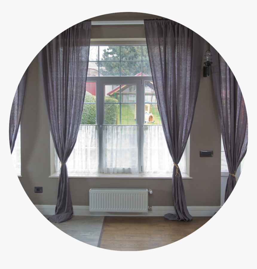 Bigstock New Modern Window With Curtain - Window Covering, HD Png Download